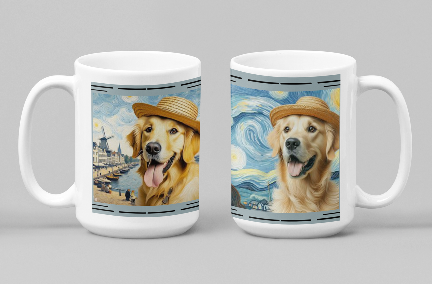 Golden Retriever Van Gogh Ceramic Mug 11oz