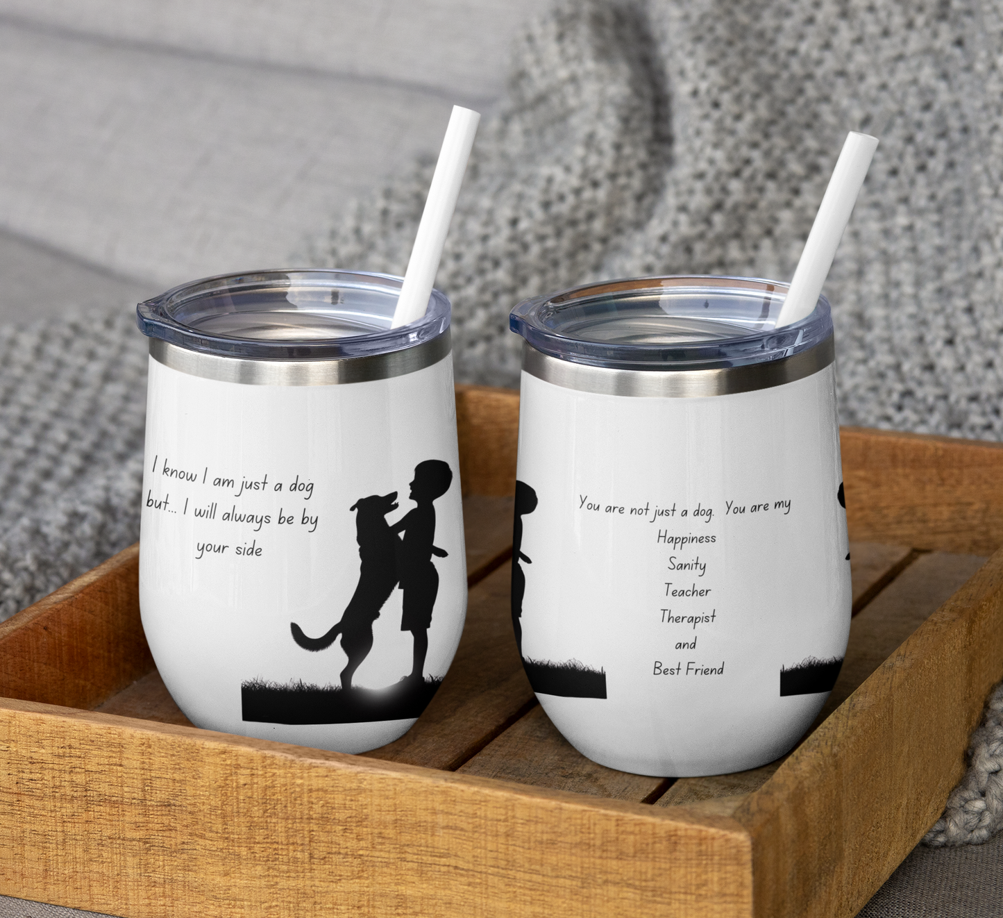 hug a dog Chill Wine Tumbler