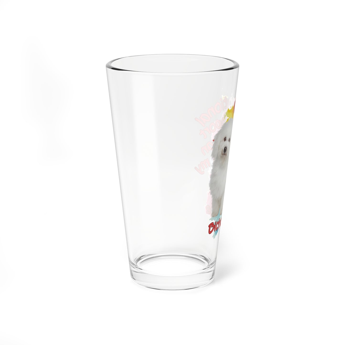 Emotional Support Human for my Bichon Frise Clear Pint Glass