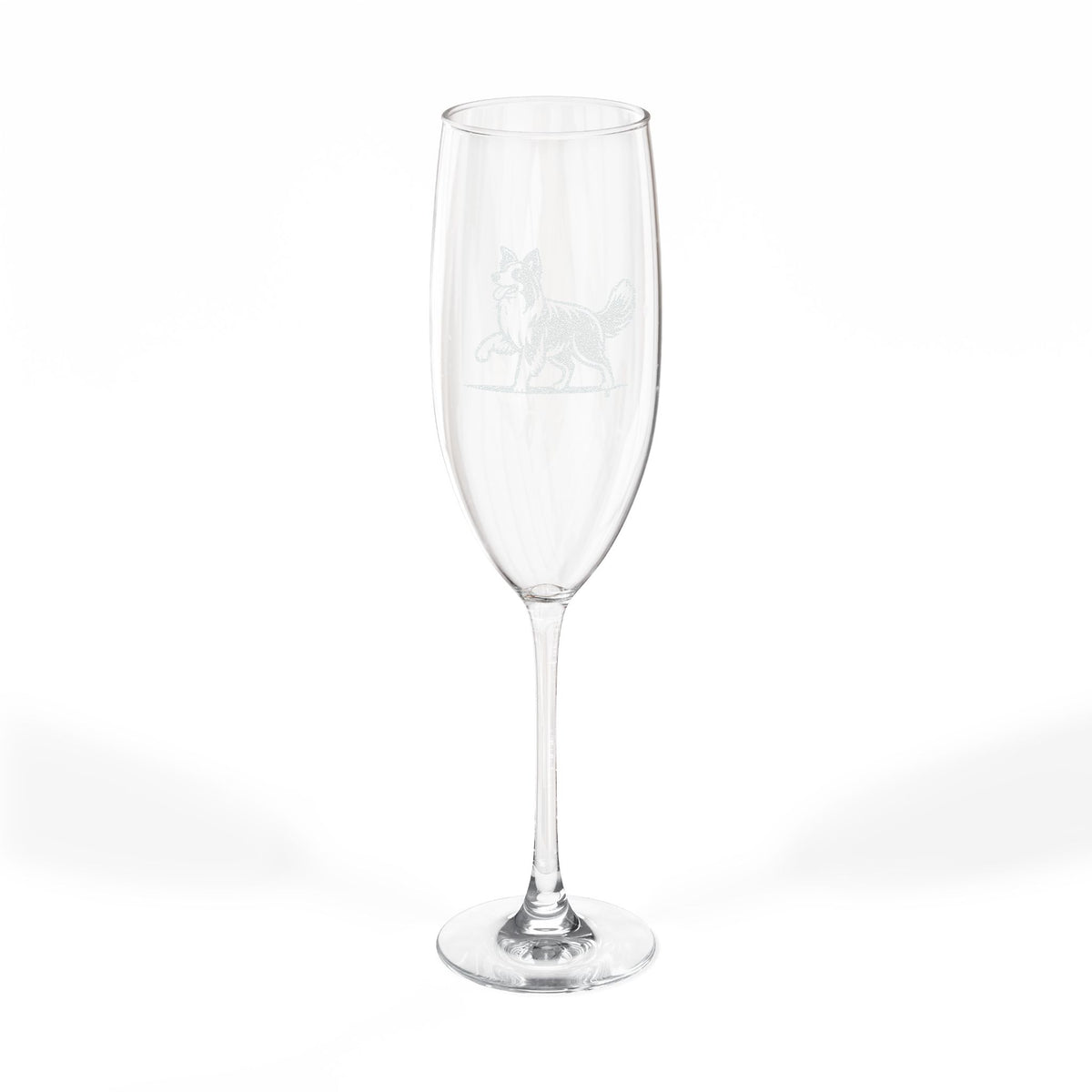 Border Collie Engraved Champagne Flute