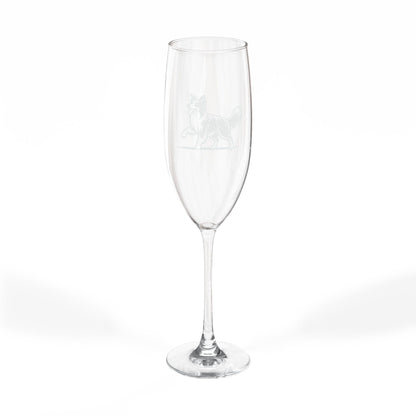 Border Collie Engraved Champagne Flute