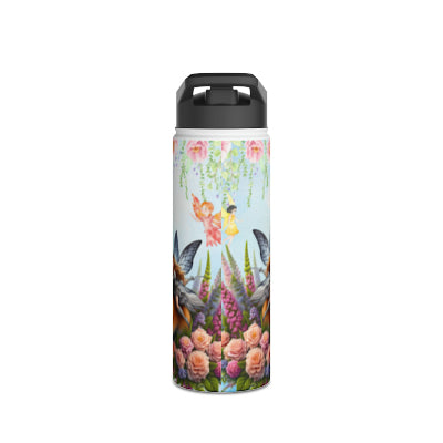 Corgi Fairytale Stainless Steel Water Bottle, Standard Lid