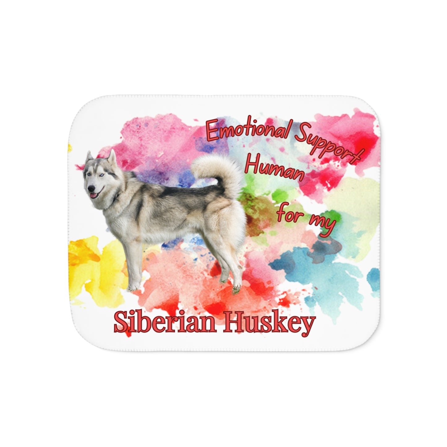 Siberian Husky Emotional Support Sherpa Blanket - Cozy Comfort in Two Colors