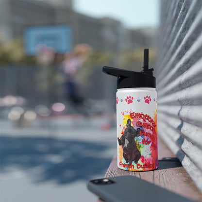 Emotional Support Human for my French Bulldog sports Water bottle