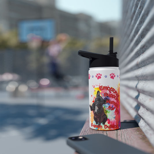 Emotional Support Human for my French Bulldog sports Water bottle