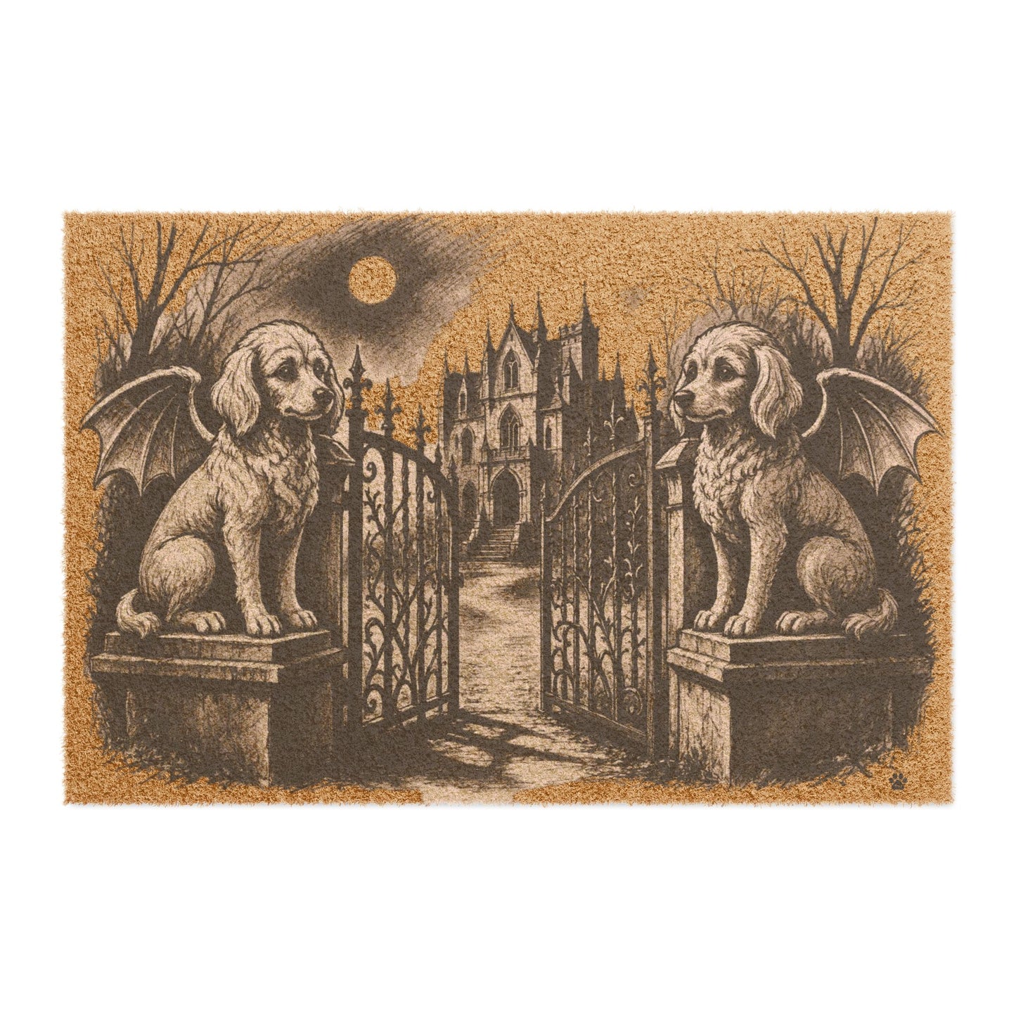 Toy Poodle Gargoyle Angel Gothic Protector Welcome Mat