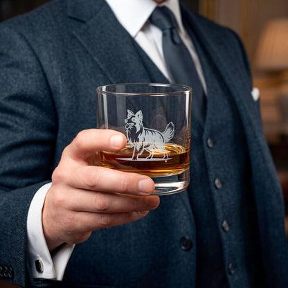 Border Collie Engraved Whiskey Glass