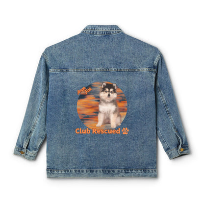 Pomsky Club Rescued Women's Denim Jacket "Amor Fati"