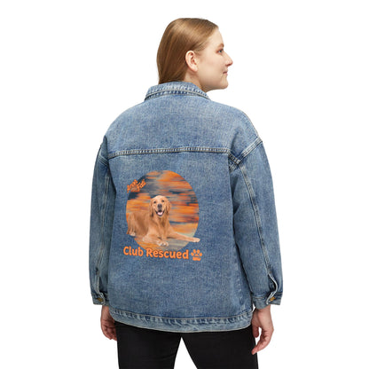 Golden Retriever Club Rescued Women's Denim Jacket "Amor Fati"