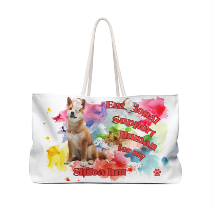 Emotional Support Human for my Shiba Inu Weekender Bag