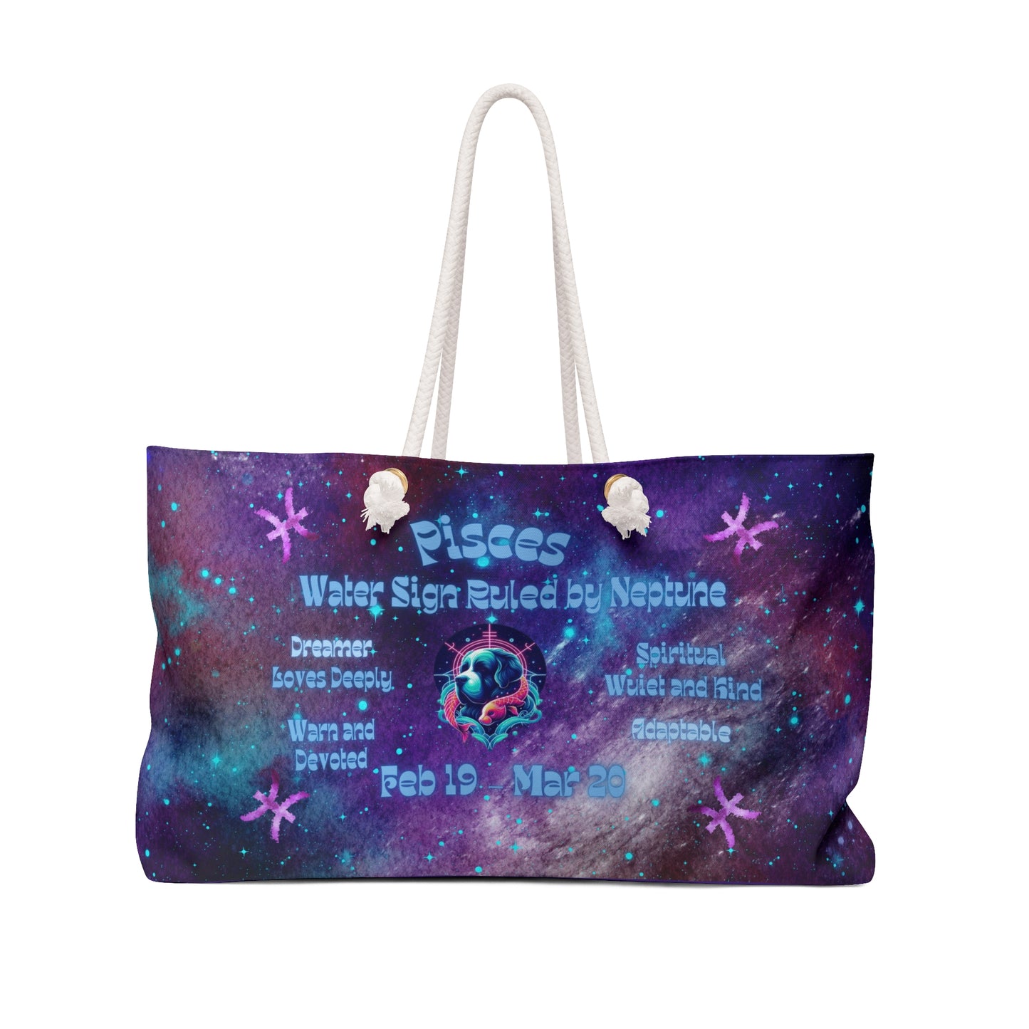 Celestial Zodiac Pisces as  St Bernard Weekender Bag - Dog Breed Zodiac