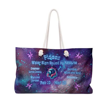 Celestial Zodiac Pisces as  St Bernard Weekender Bag - Dog Breed Zodiac