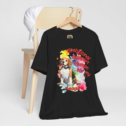 Emotional Support Human Beagle Tee - Unisex Jersey Short Sleeve Dog Lover Shirt