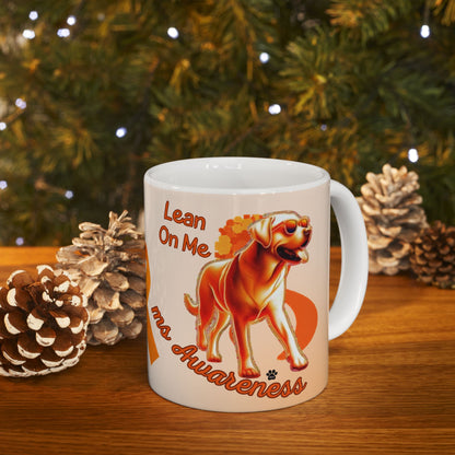 Labrador Retriever MS Awareness Ceramic Mug - "Lean on Me" Mobility Service Dog Coffee Cup