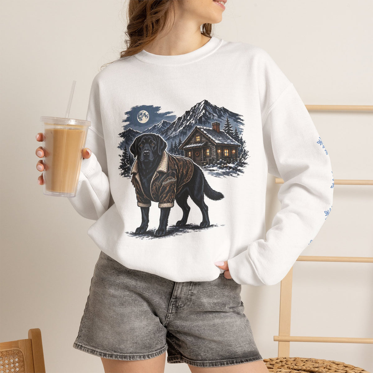 Black Lab Smoky Mountain Christmas Sweatshirt