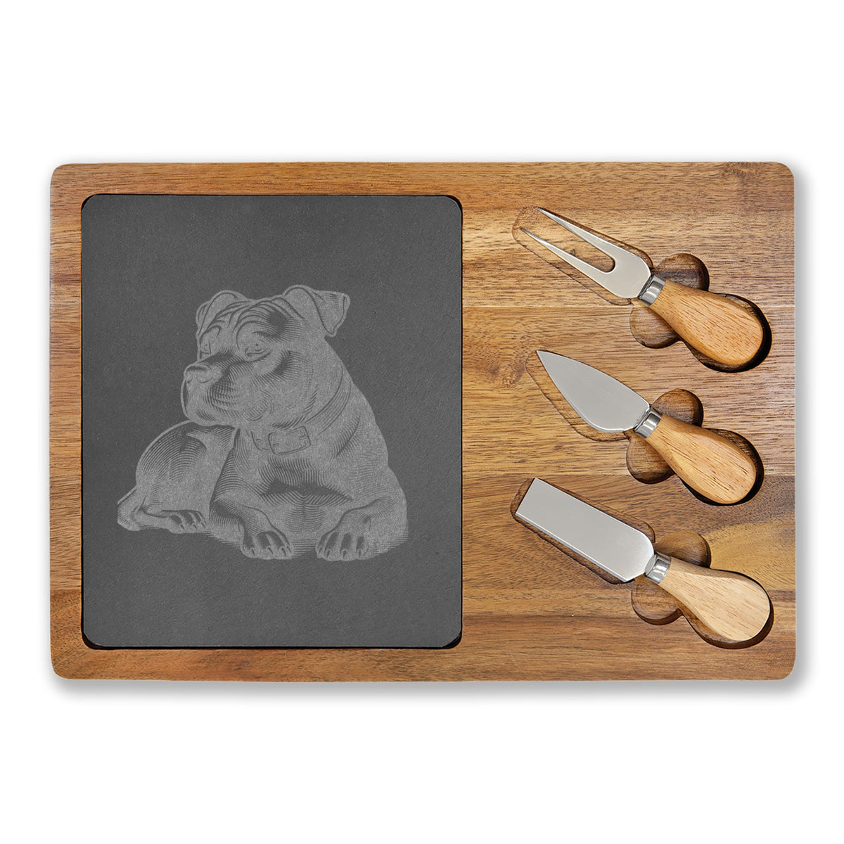 Pitbull Engraved Charcuterie Board, Dog Lover Cheese Board & Serving Platter