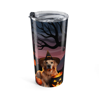 Golden Retriever Haunted Witch Coffee Tumbler