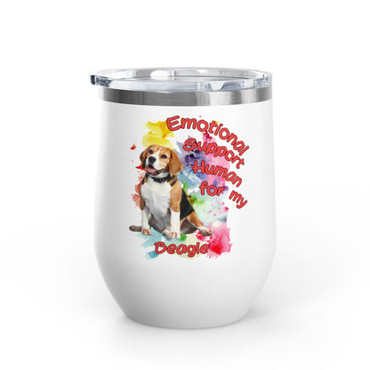 Emotional Support Human for My Beagle Wine Tumbler