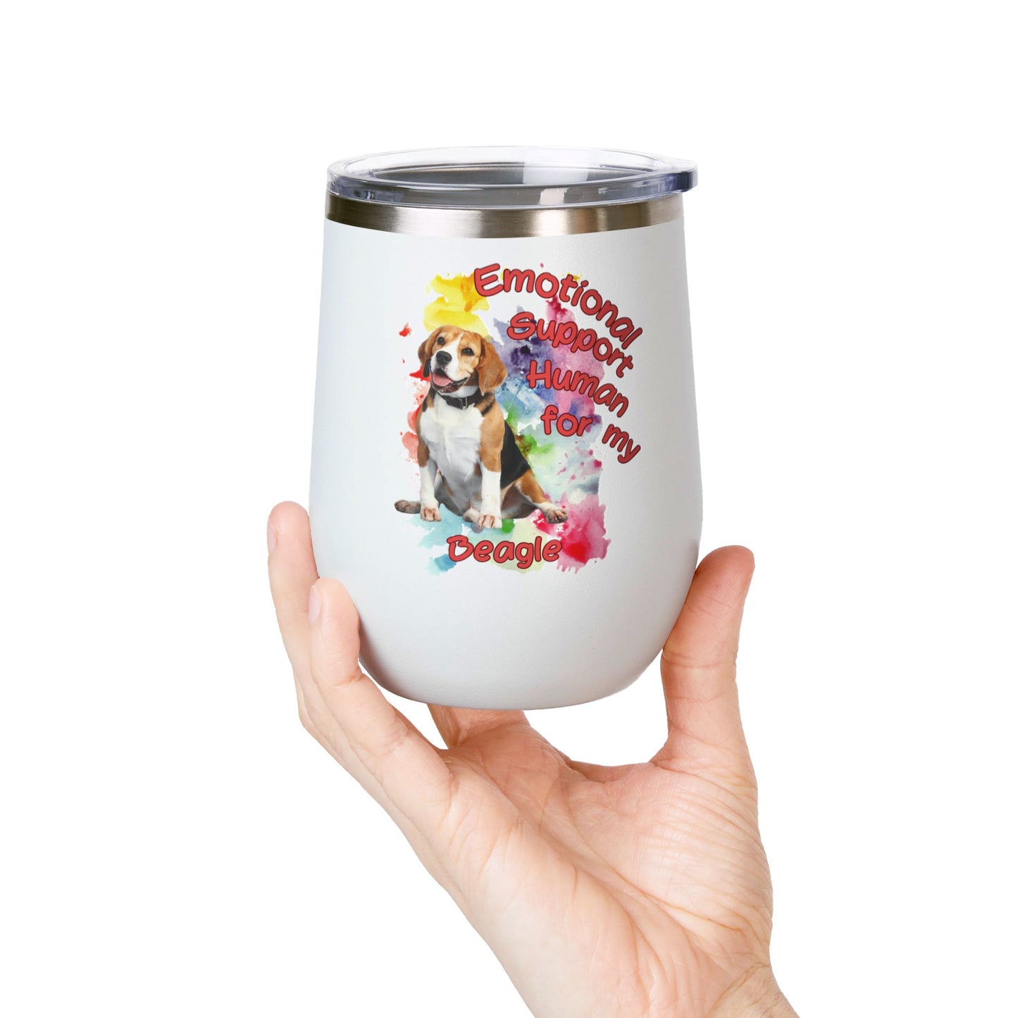 Emotional Support Human for My Beagle Wine Tumbler