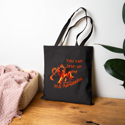 MS Awareness German Shepherd Lean on me Cotton Canvas Tote Bag