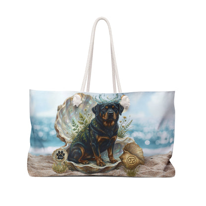 Cancer Zodiac Rottweiler Elements Text-Free Premium Weekender Bag