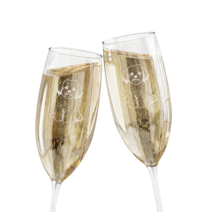 Maltese Engraved Champagne Flute