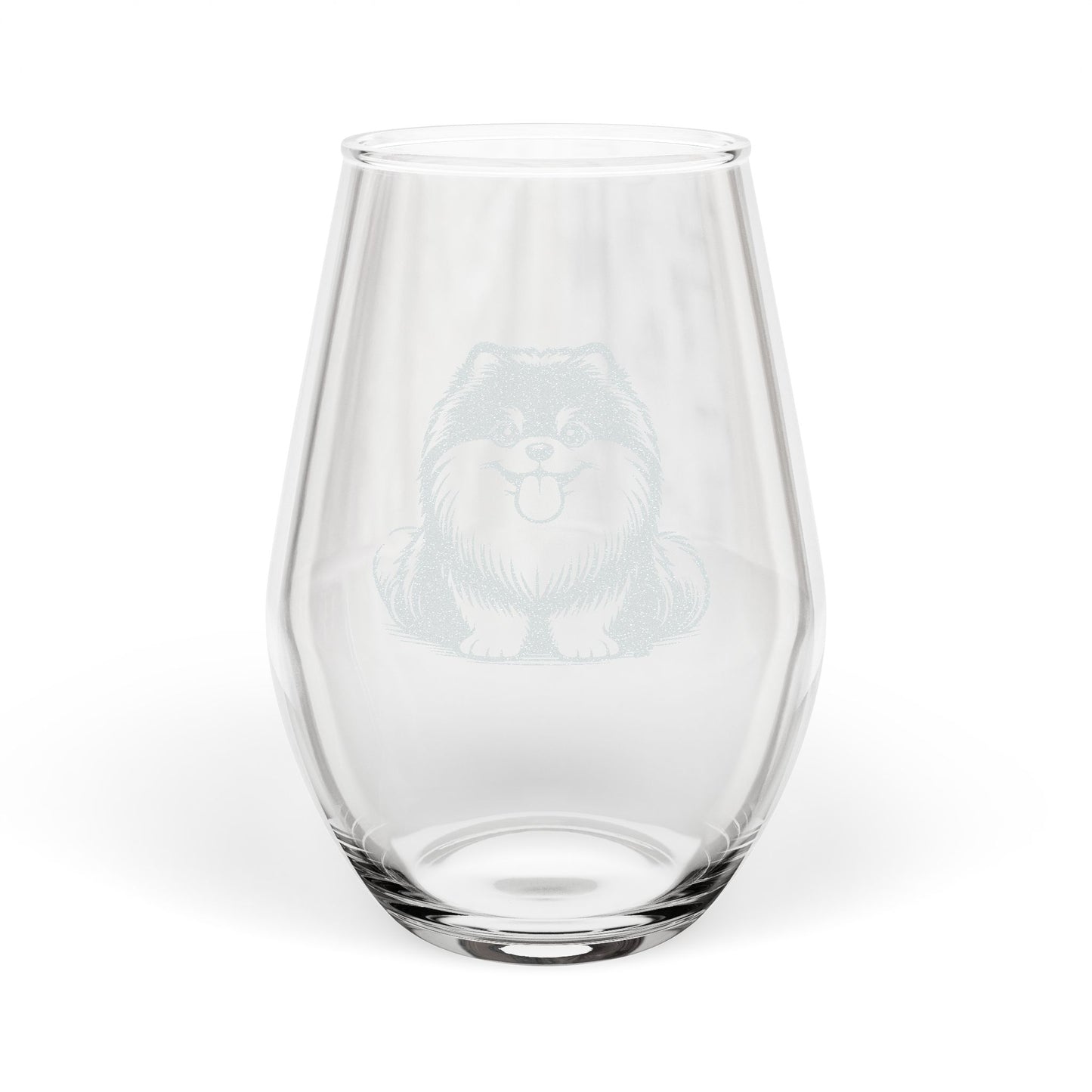 Pomsky Sketch and Serve Engraved Stemless Wineglass