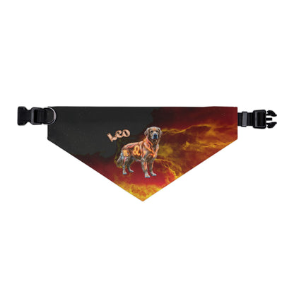 Leo Zodiac Pet Bandana Collar – Fiery Astrology Dog Scarf & Adjustable Collar Attachment