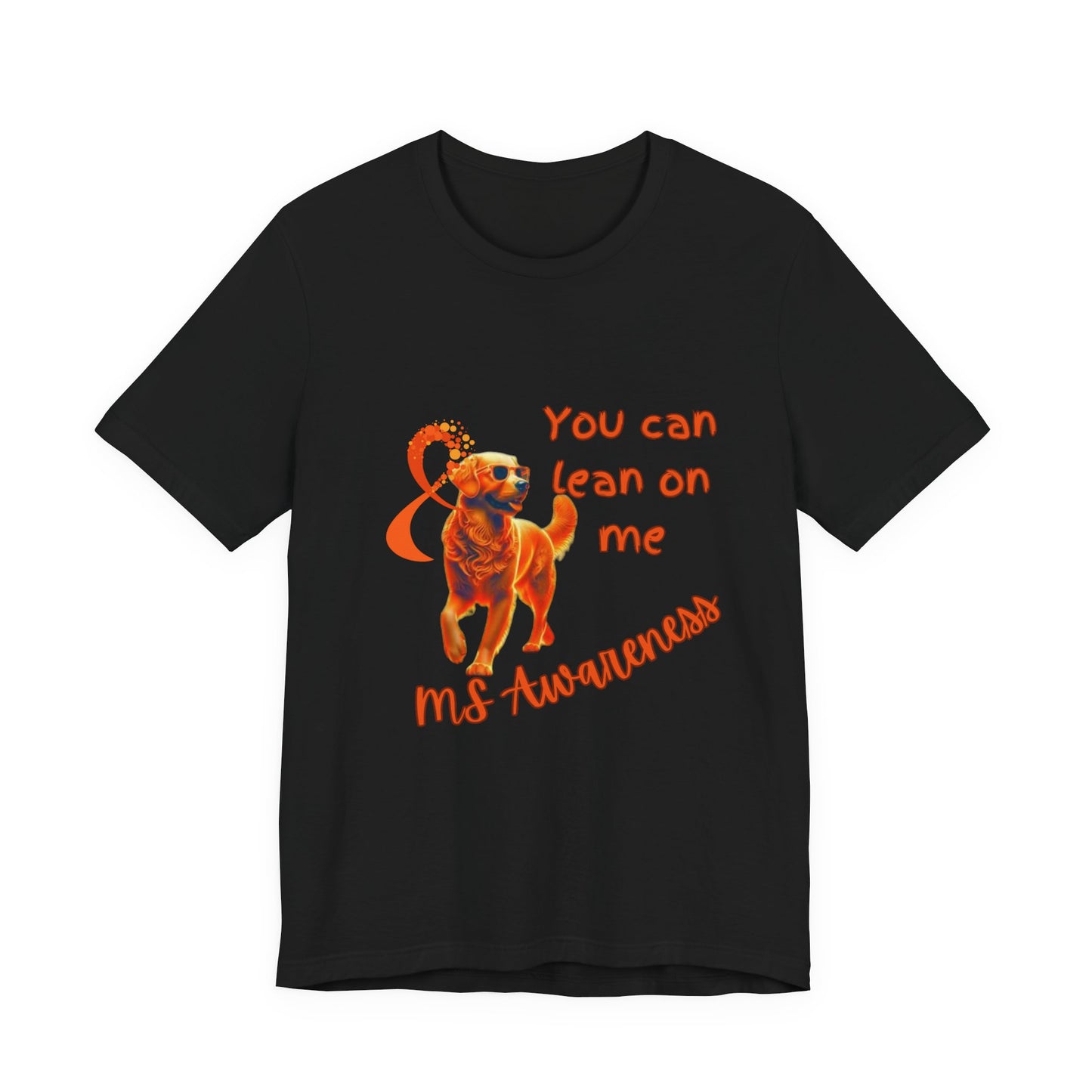 MS Awareness Golden Retriever lean on me Unisex Jersey Short Sleeve Tee