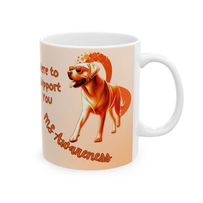 Labrador Retriever MS Awareness Coffee Mug – "Here to Support You" Ceramic Cup