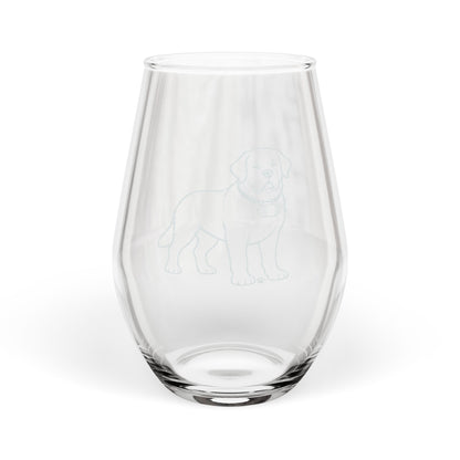 Saint Bernard Sketch and Serve Engraved Stemless Wineglass
