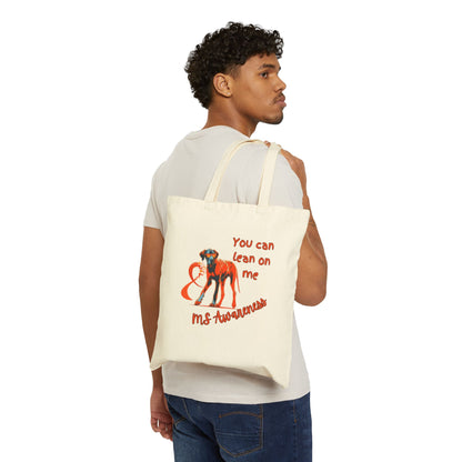 MS Awareness Great Dane lean on me Cotton Canvas Tote Bag