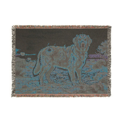 Leo Zodiac Golden Retriever Woven Blanket | Fire Sign Tapestry Throw with Fringe | Boho Astrological Dog Lover Gift | Couch & Wall Decor