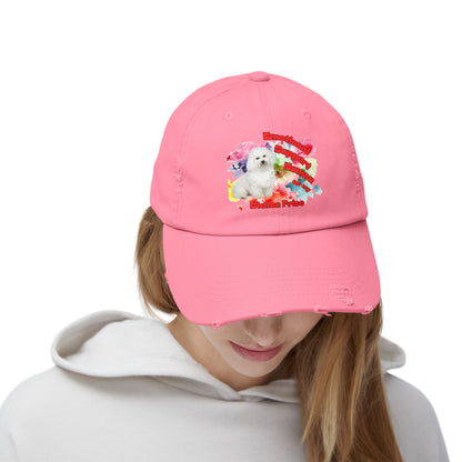 Emotional Support Human for My Bichon Frise Distressed Dad Hat - Baseball Cap