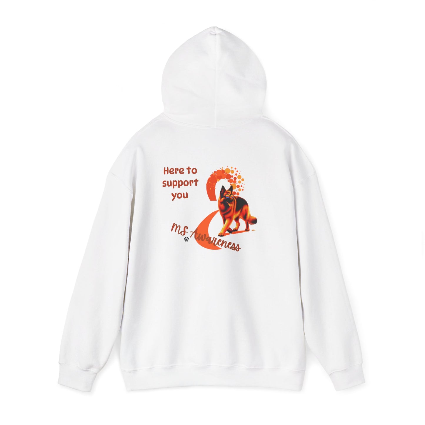 German Shepherd "Here to Support You" MS Awareness Hoodie