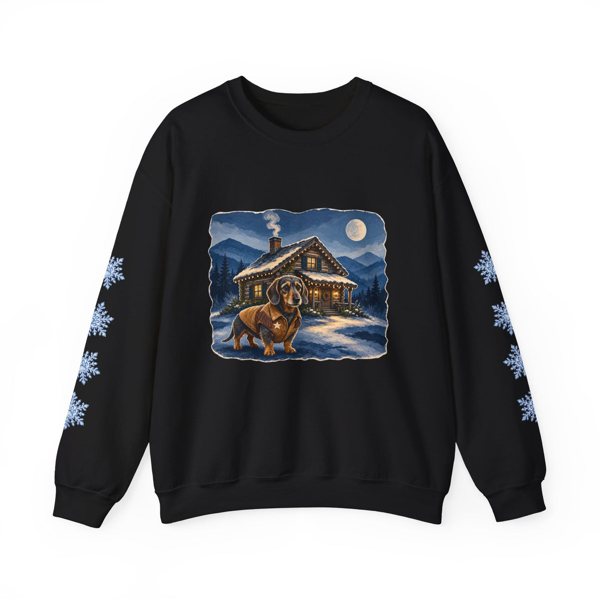 Wirehaired Dachshund Smoky Mountain Christmas Sweatshirt