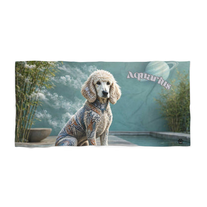 Aquarius Poodle Elements Collection Beach Towel