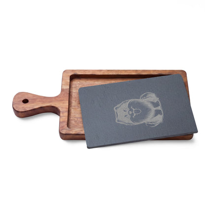 Pomsky Engraved Charcuterie Board, Dog Lover Cheese Board & Serving Platter