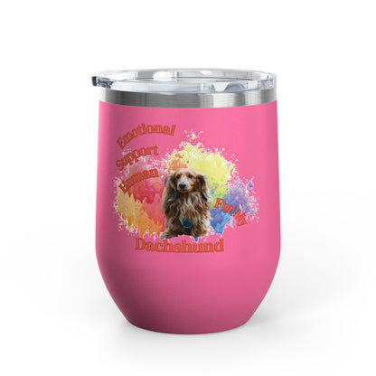 Emotional Support Human for my Dachshund Wine Tumbler