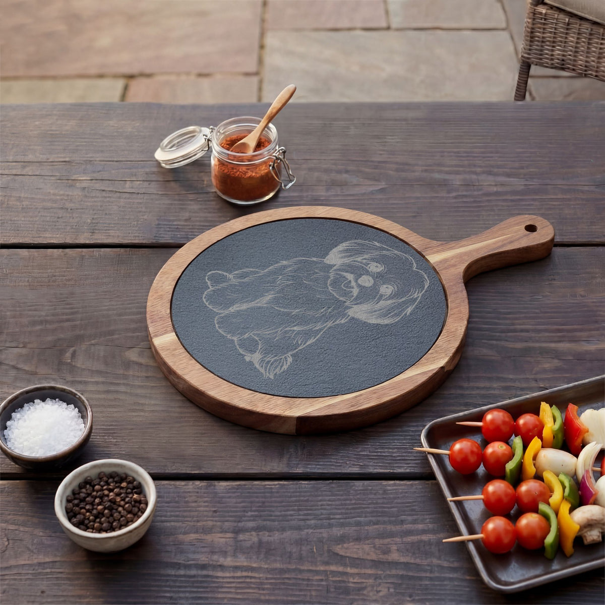 Maltese Engraved Charcuterie Board, Dog Lover Cheese Board & Serving Platter