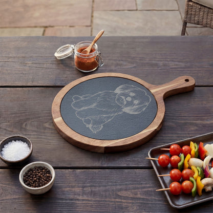 Maltese Engraved Charcuterie Board, Dog Lover Cheese Board & Serving Platter