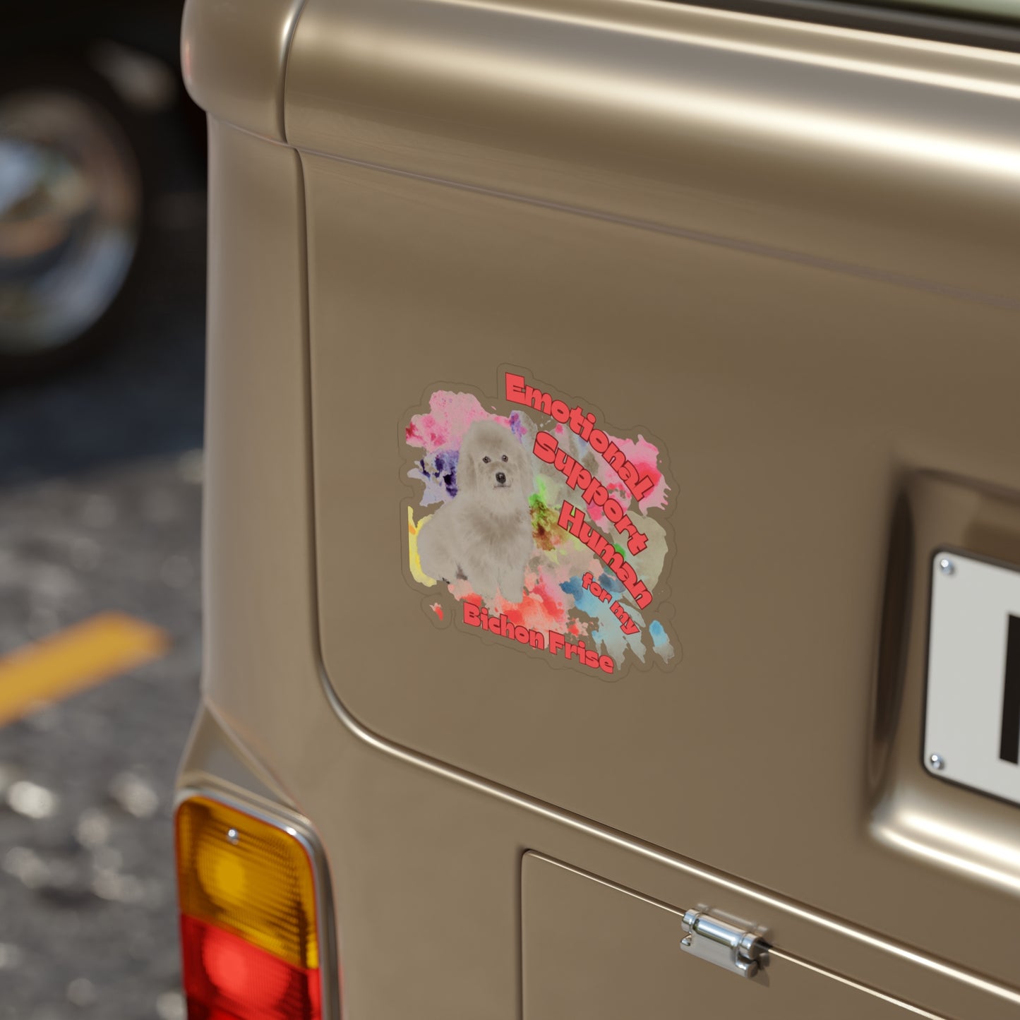 Emotional Support Human for My Bichon Frise Vinyl Sticker