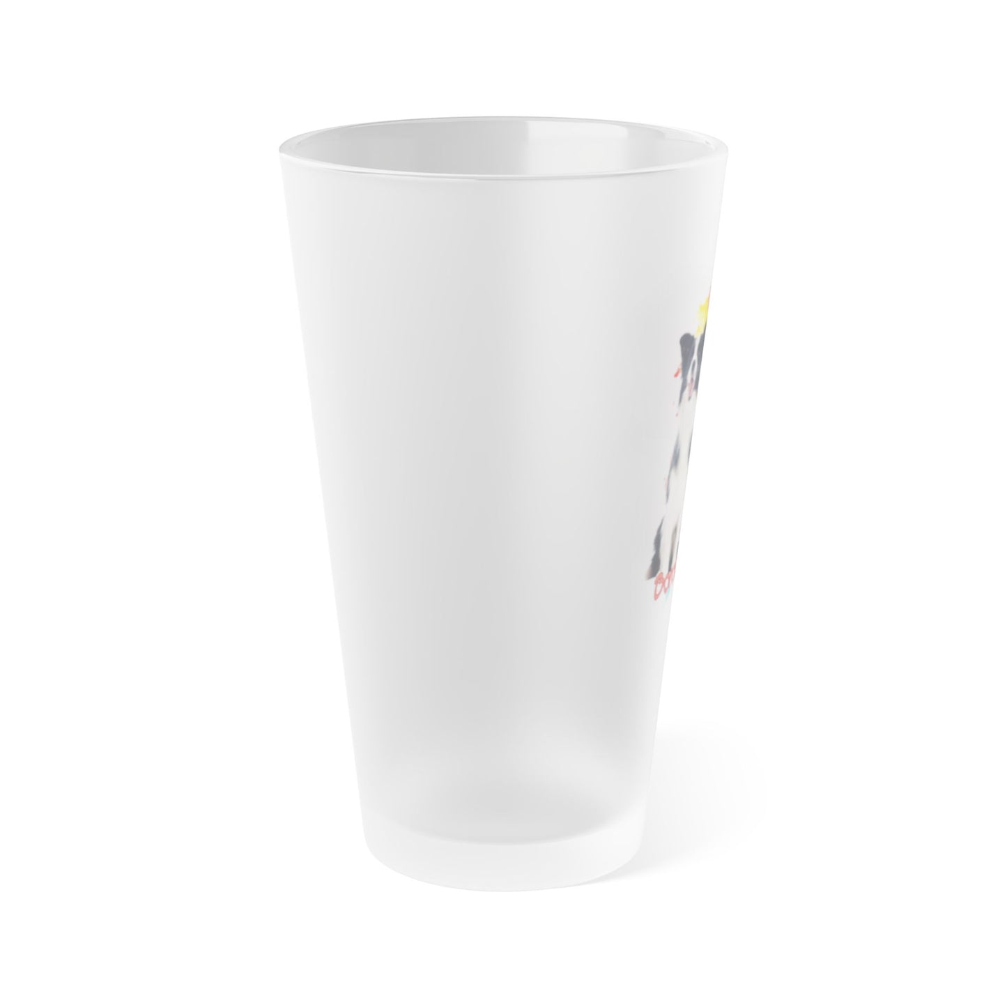 Emotional Support Human for my Border Collie frosted pint glass