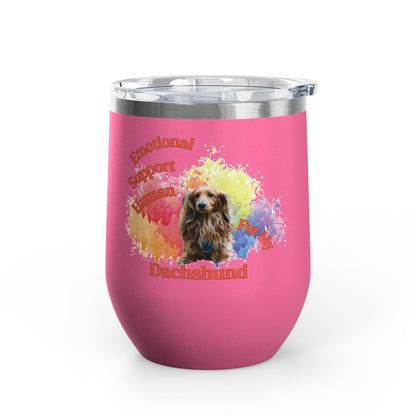 Emotional Support Human for my Dachshund Wine Tumbler
