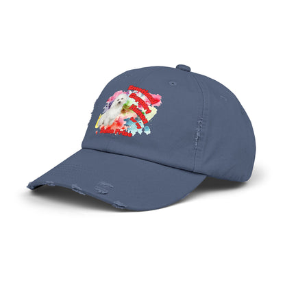 Emotional Support Human for My Bichon Frise Distressed Dad Hat - Baseball Cap