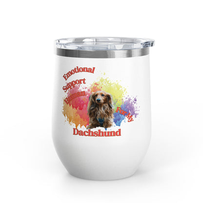 Emotional Support Human for my Dachshund Wine Tumbler