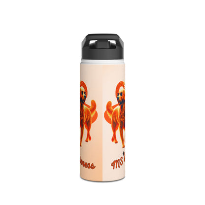 Golden Retriever "Lean on Me" MS Awareness Stainless Steel Water Bottle