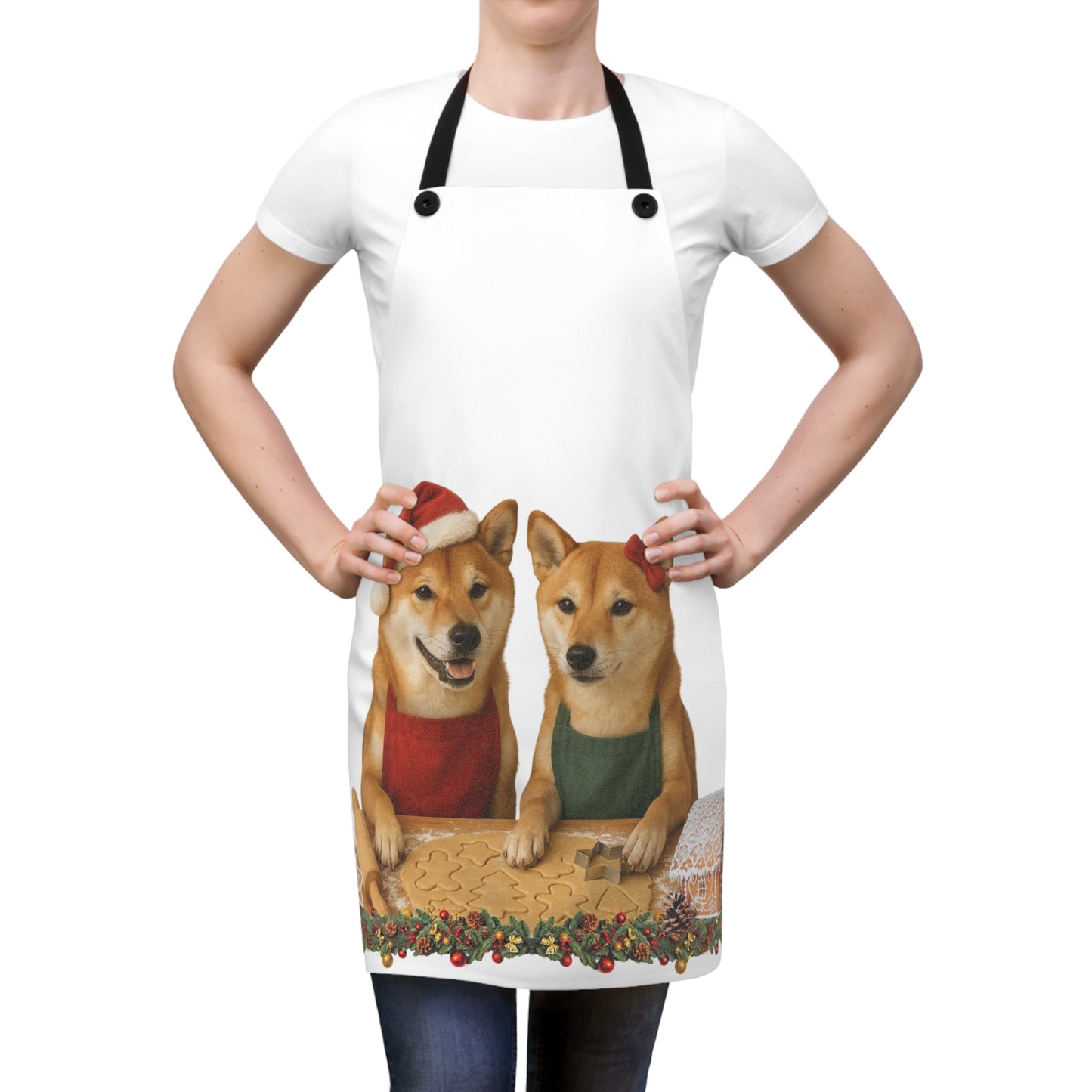Shiba Inu Christmas Cookie Bakers Apron - Perfect for Holiday Baking