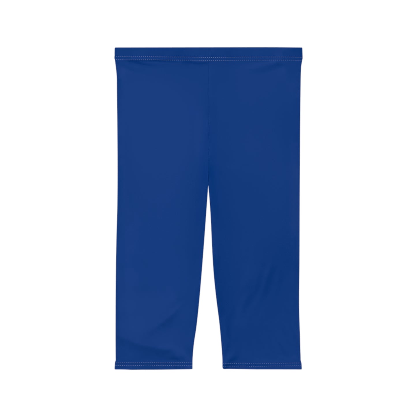 Beagle Hearts and Paw Prints Blue Capri Leggings (White Accent)
