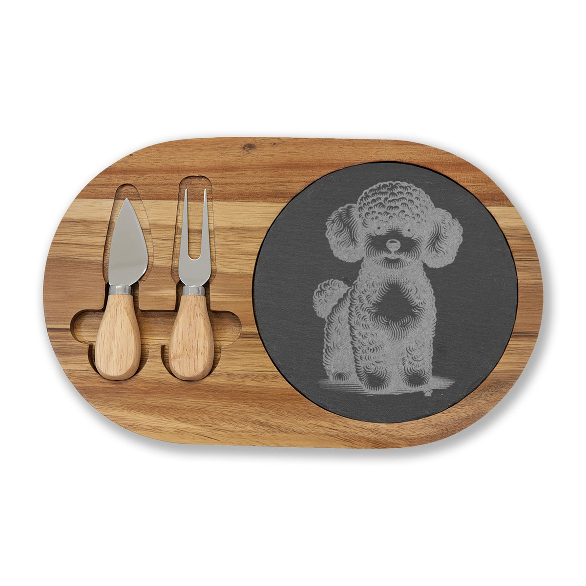 Toy Poodle Engraved Charcuterie Board, Dog Lover Cheese Board & Serving Platter